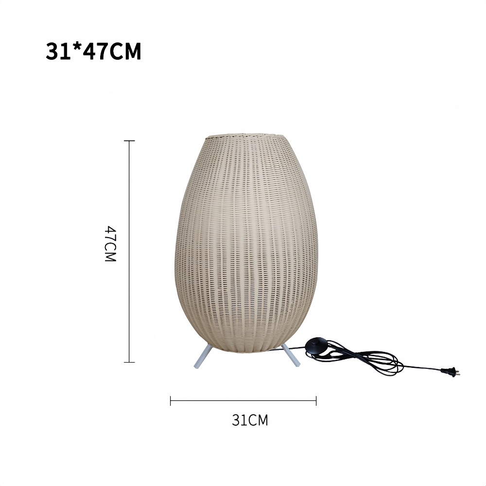 Outdoor Waterproof Rattan Floor Lamp Courtyard Lawn Lamp