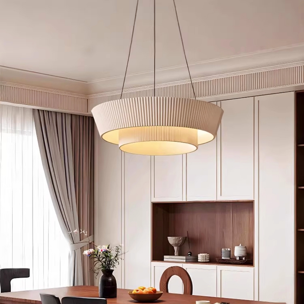 Japanese Style Creative Pleated Fabric Lighting Fixtures