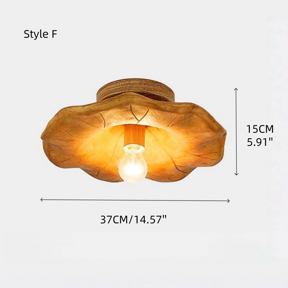 Retro Art Resin Ruffle Brown Ceiling Light