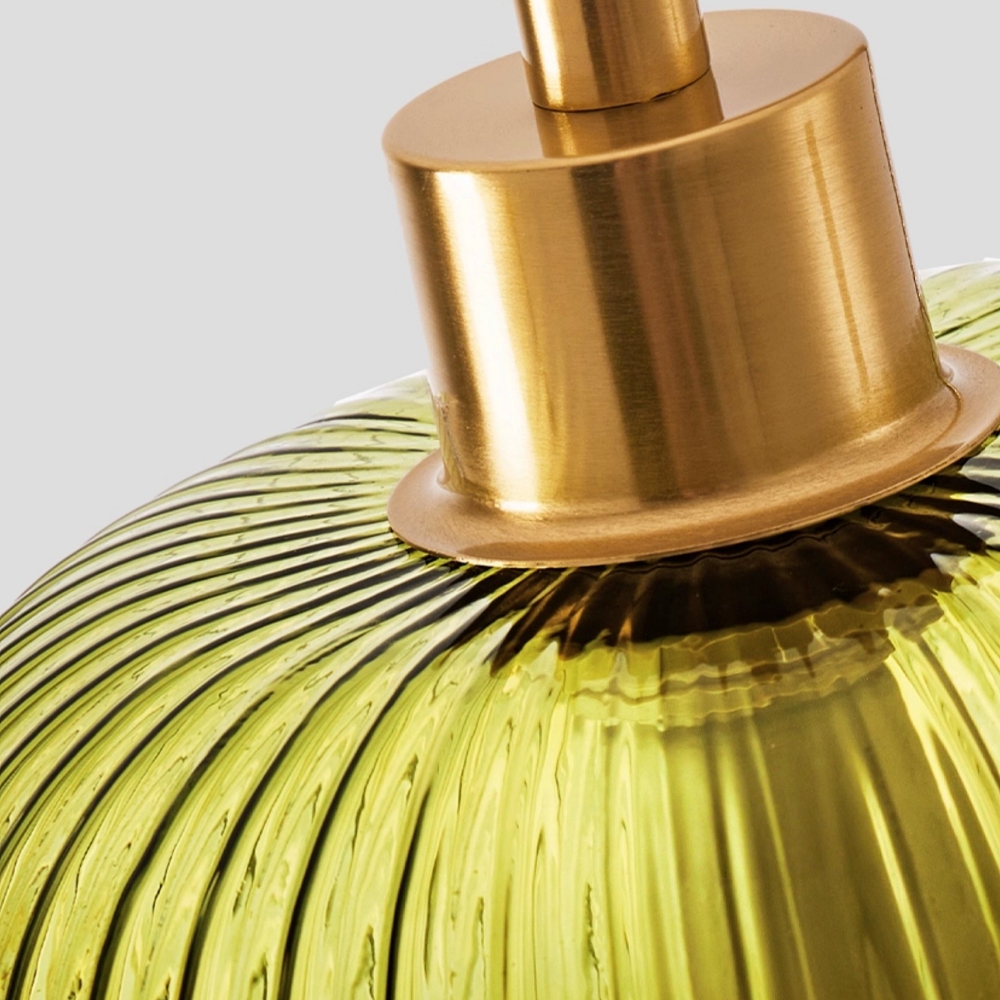 Vintage Green Glass Floor Lamp Water Ripple Light Shadow Effect