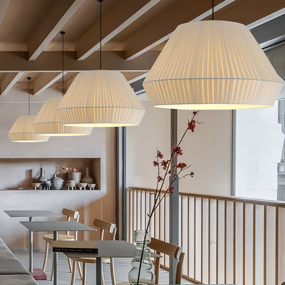 Modern Minimalist Pleated Fabric Pendant Light