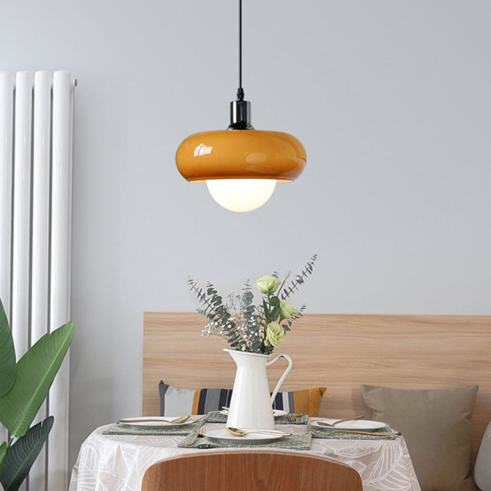 Medieval Vintage Colored Glass Pendant Light Fixture Bauhaus Mini Hanging Chandelier