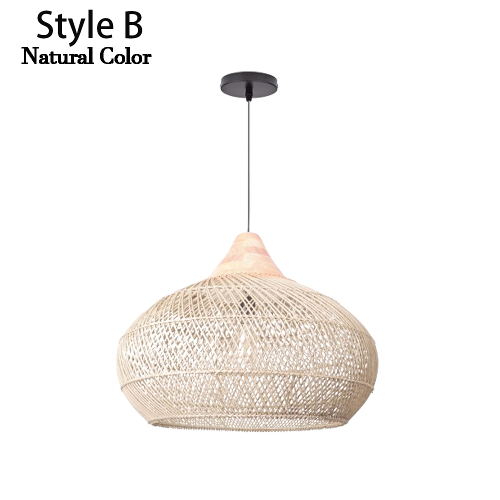 Wabi-sabi Rattan Chandeliers Rustic Handwoven Light Fixture for Restaurant