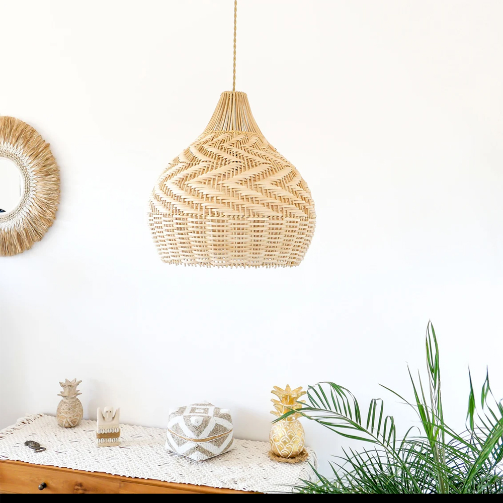 Hand-Woven Arabica Rattan Ceiling Light Basket Lampshade