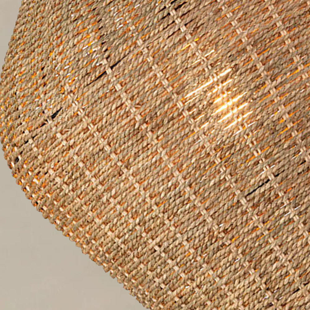 Wabi-sabi Kitchen Island Rattan Pendant Light Retro Grass Chandelier