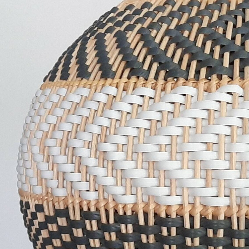 Serena Dark Grey Rattan Pendant Light