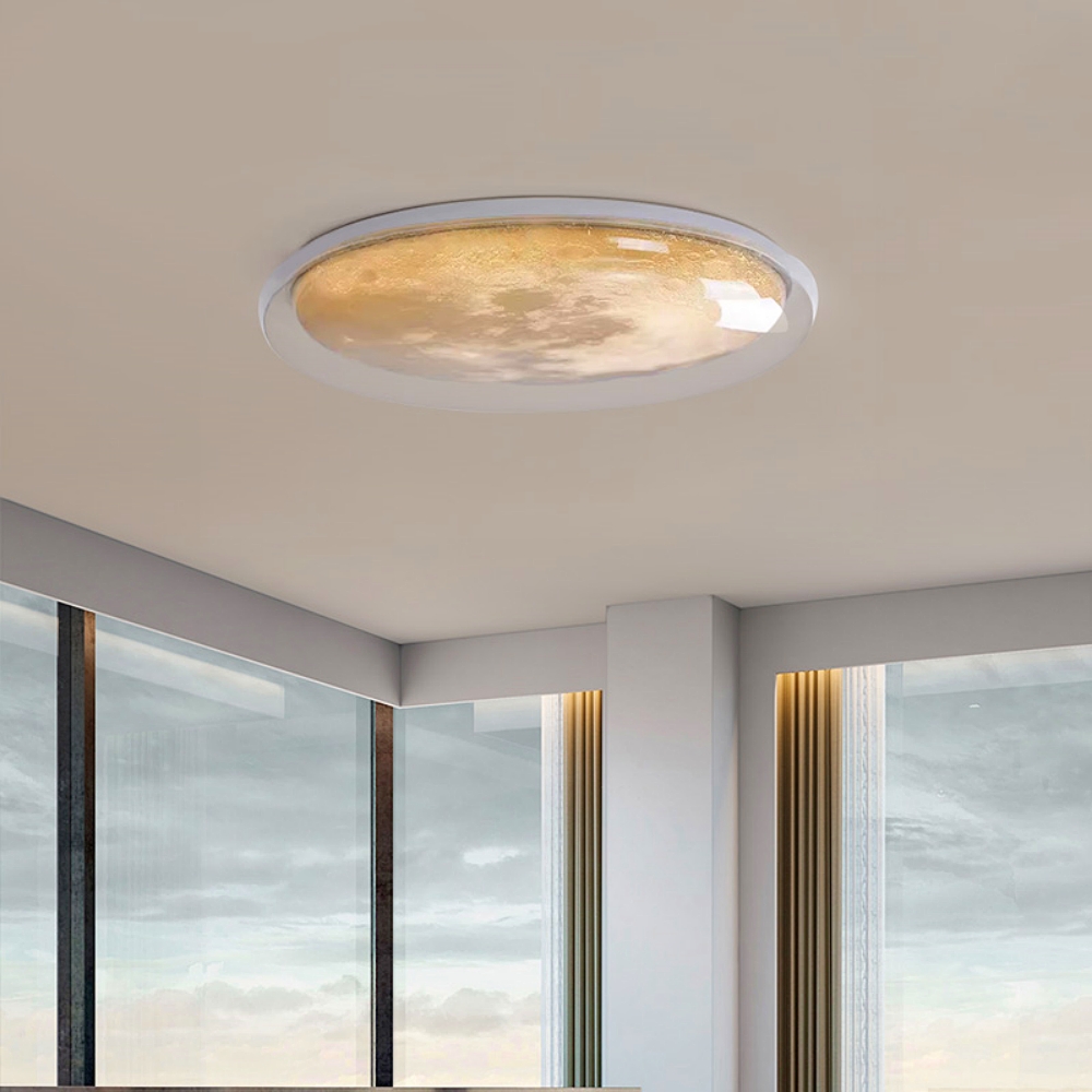 Modern Creative Semi-Circular Moon Acrylic Ceiling Light Bedroom Ambient Lighting