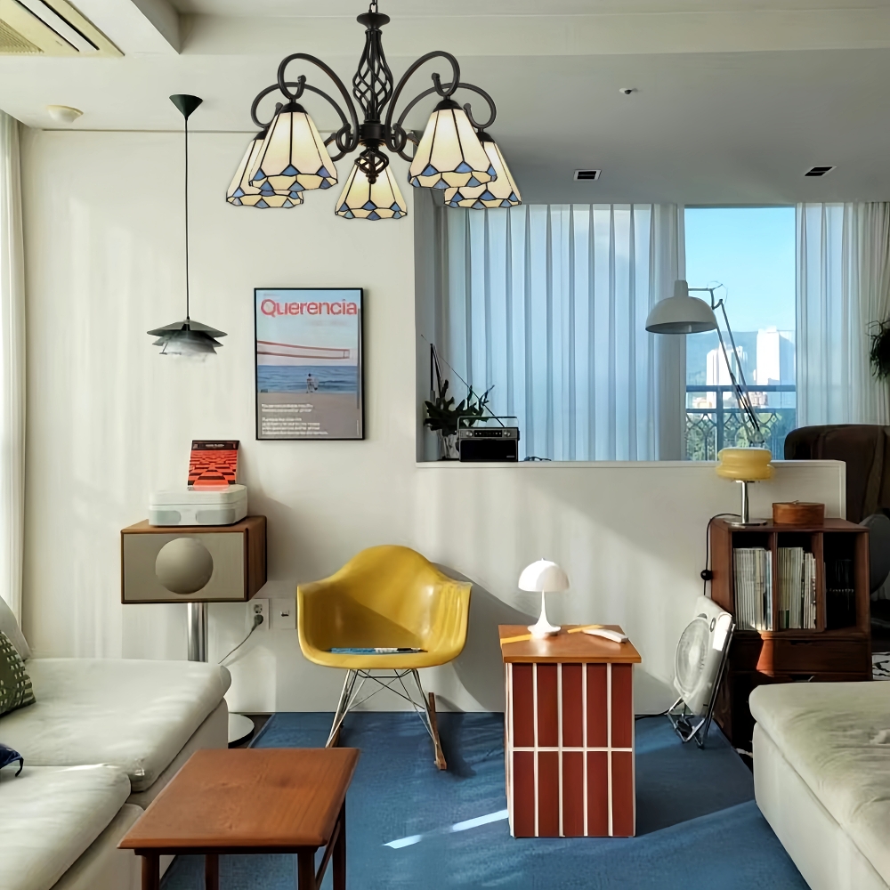 Mediterranean Style European Colored Glass Chandelier