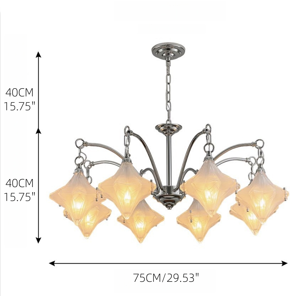 French-Style Murano Retro Star Glass Chandelier
