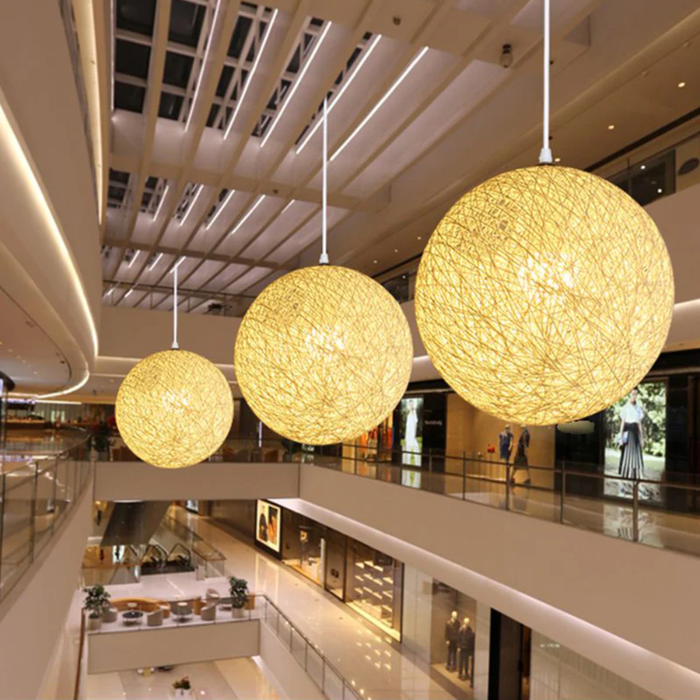 Creative handmade woven colorful rattan woven personalized circular chandelier