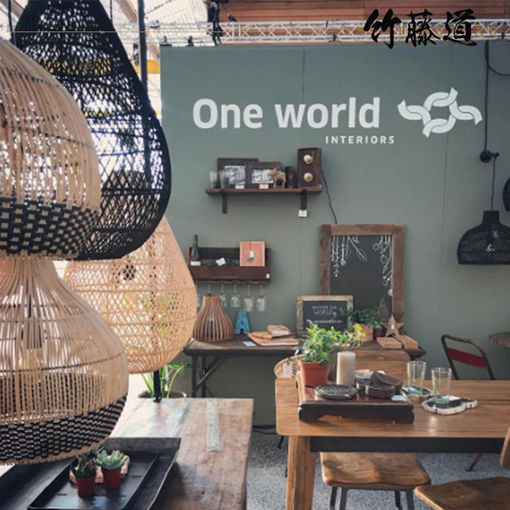 Handmade Rattan Chandelier Tear Shape Lantern Pendant Lamp