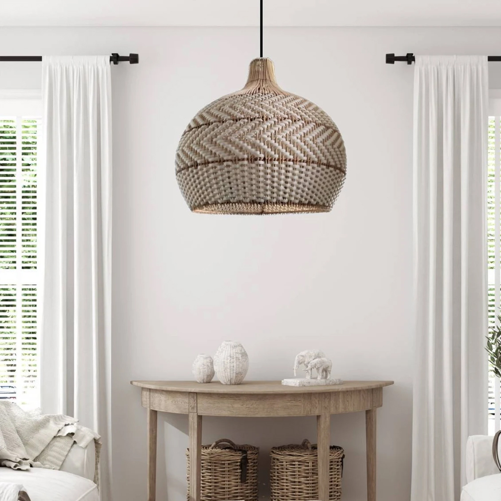 Serena White Rattan Pendant Light Shade