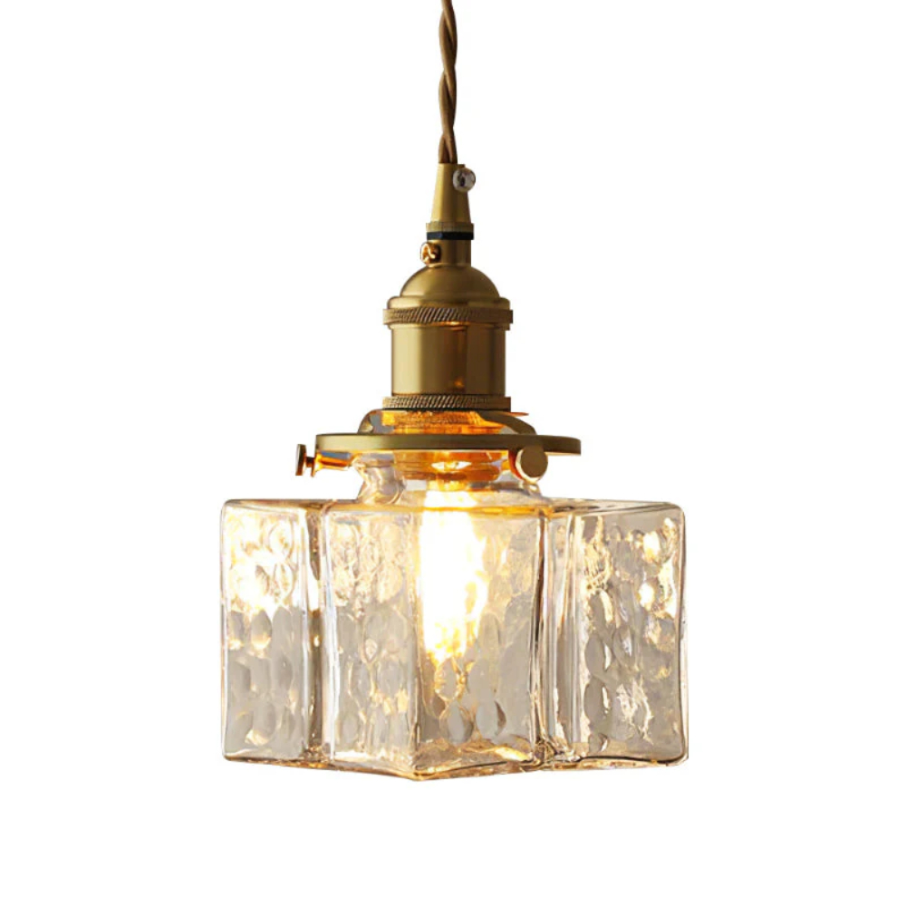 Classical retro brass art glass chandelier suitable for coffee shops, study rooms, and foyers