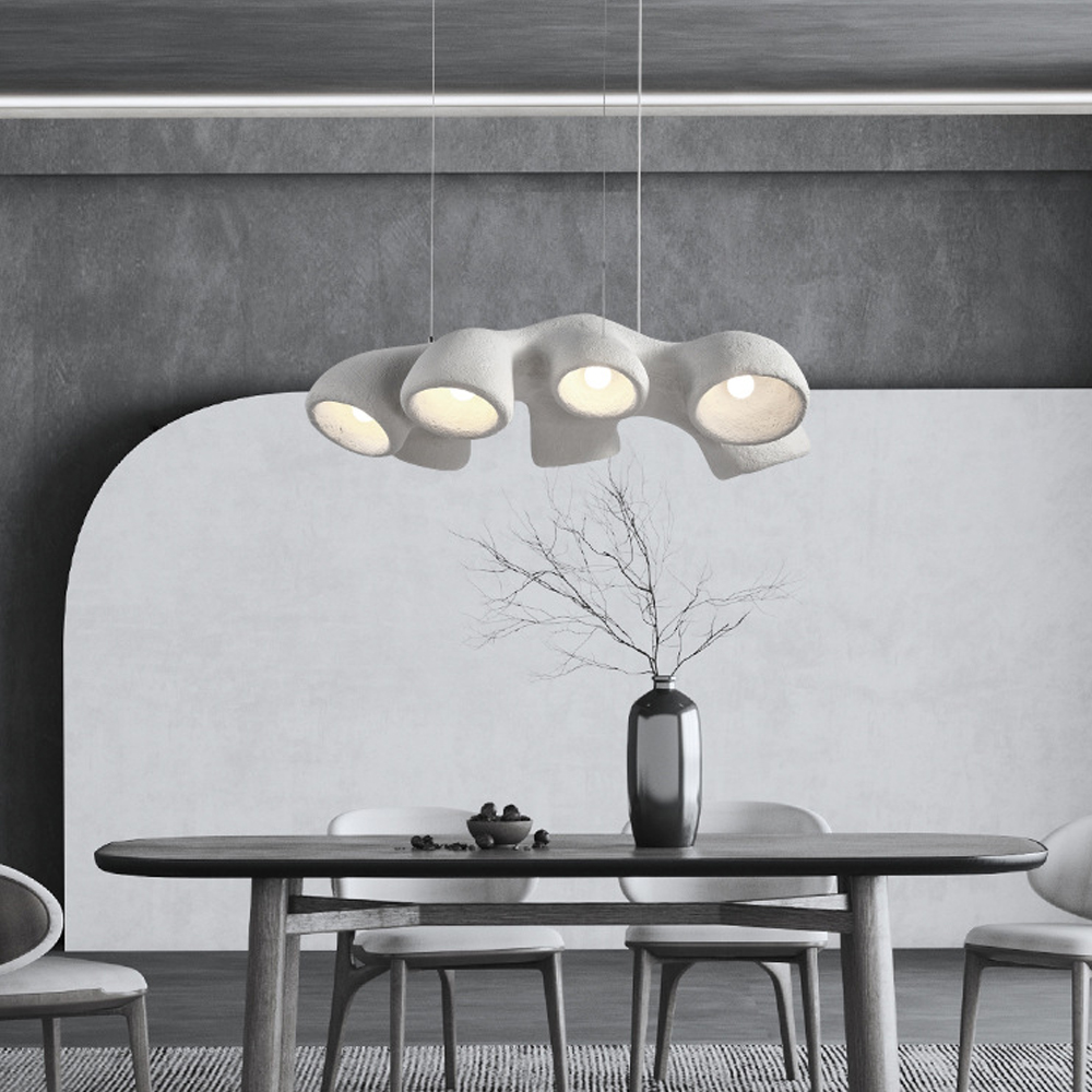 Designer Wabi-sabi Chandelier Micro-cement Original Handmade Living Room Pendant Lighting