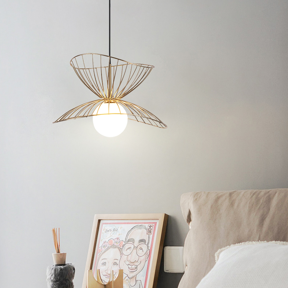 Nordic Iron Artwork Bedroom Pendant Lamp INS Fashion Chandelier