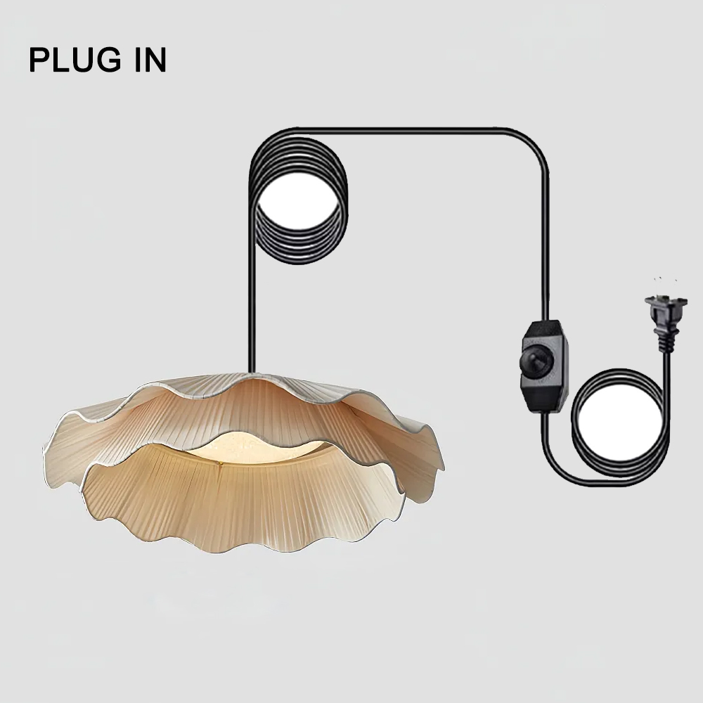 Double Layers Fabric LED White Dining Room Pendant Light