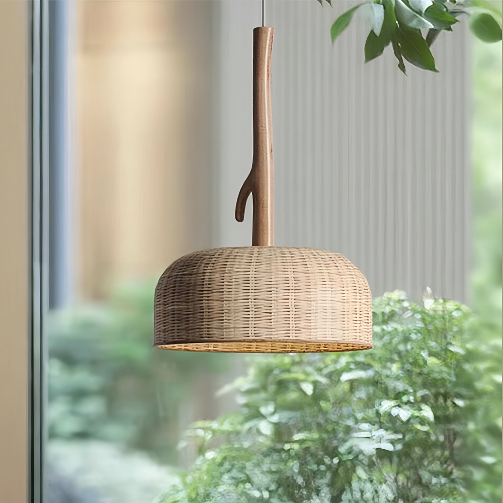 Wabi-Sabi Style Rattan Woven Combination Pendant Light