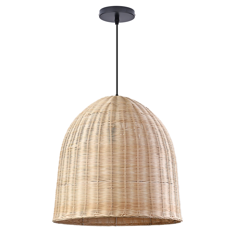 Wabi Sabi Rattan Pendant Light Dark Retro Restaurant Handwoven Shade