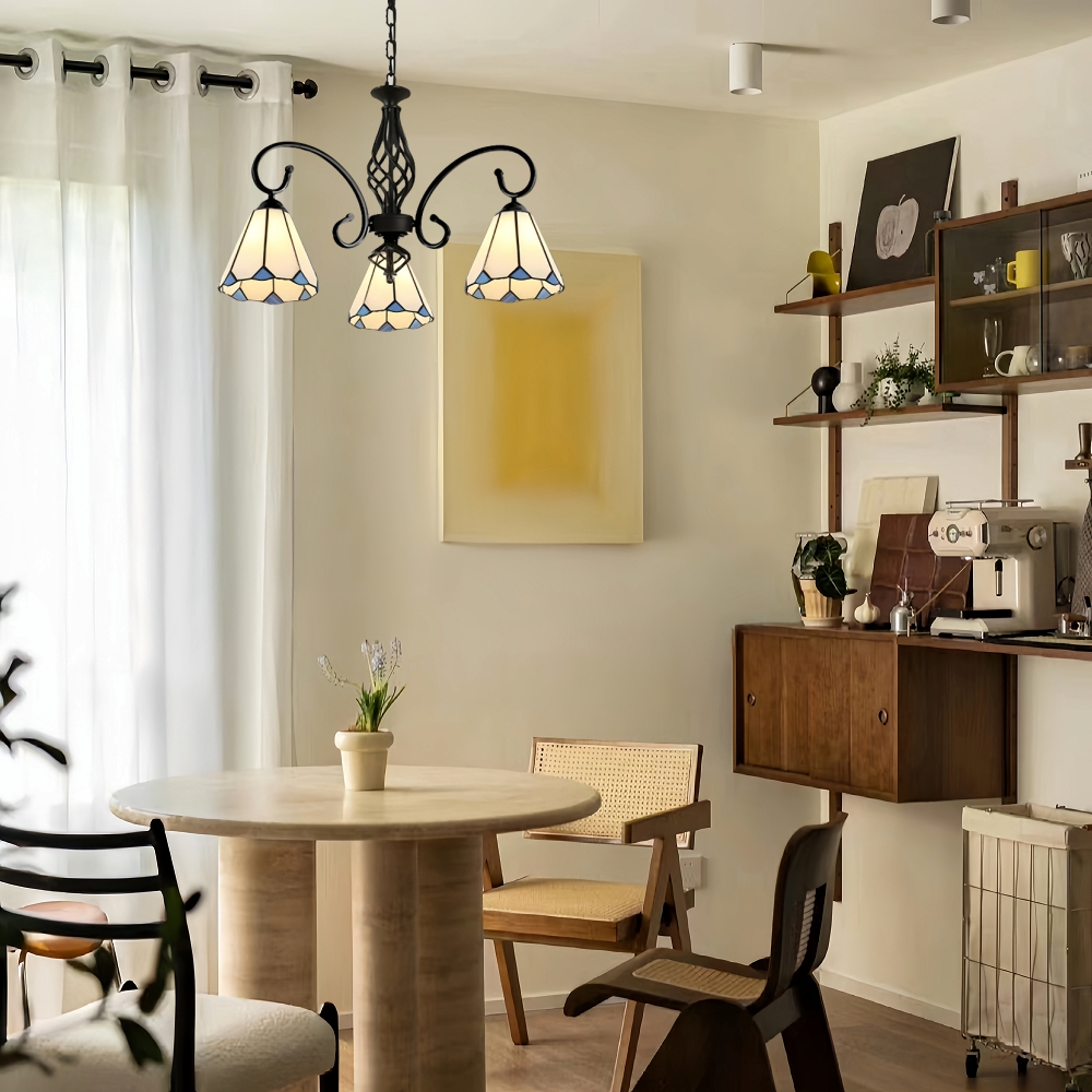 Mediterranean Style European Colored Glass Chandelier