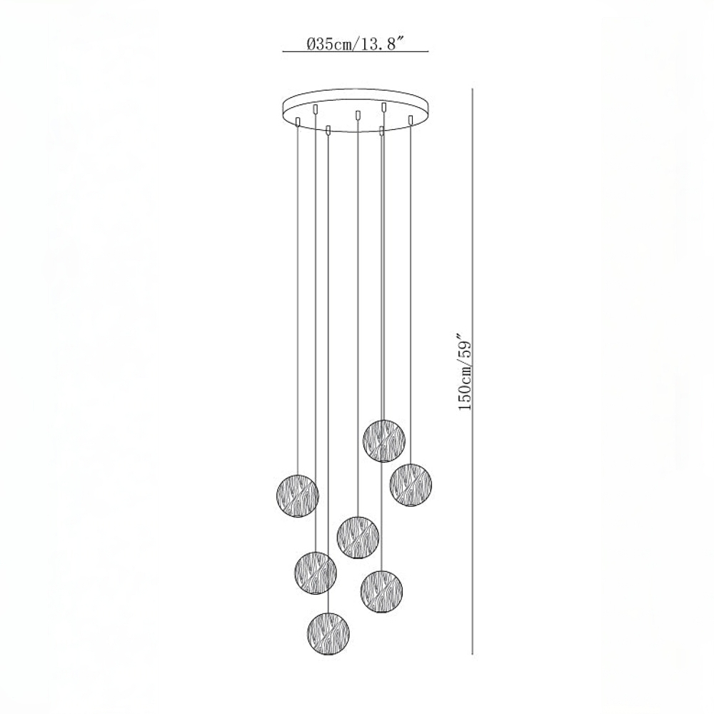 Nordic Wooden Spherical Cluster Pendant Light