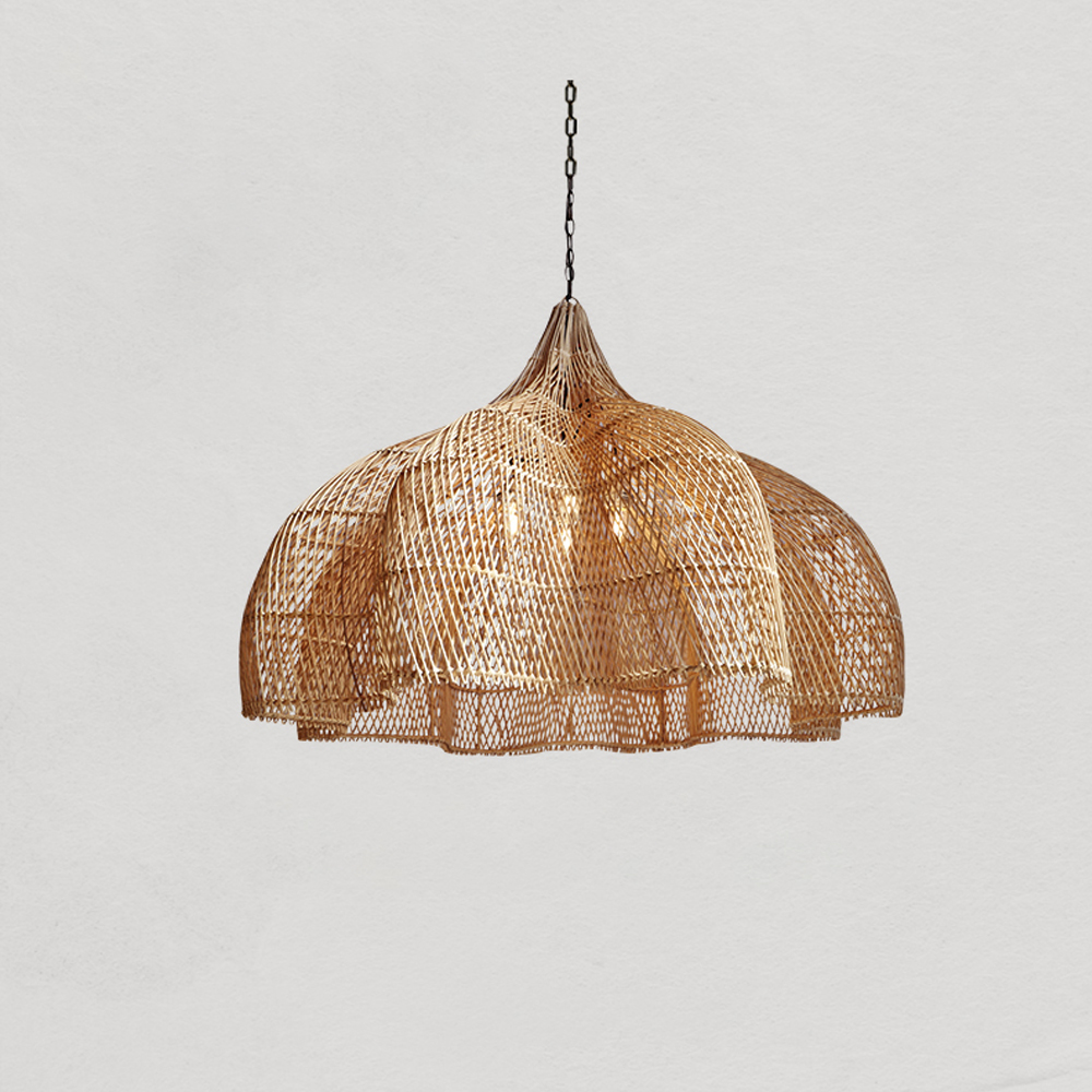 Justina Rattan Pendant Light Wabi Sabi Wicker Chandelier