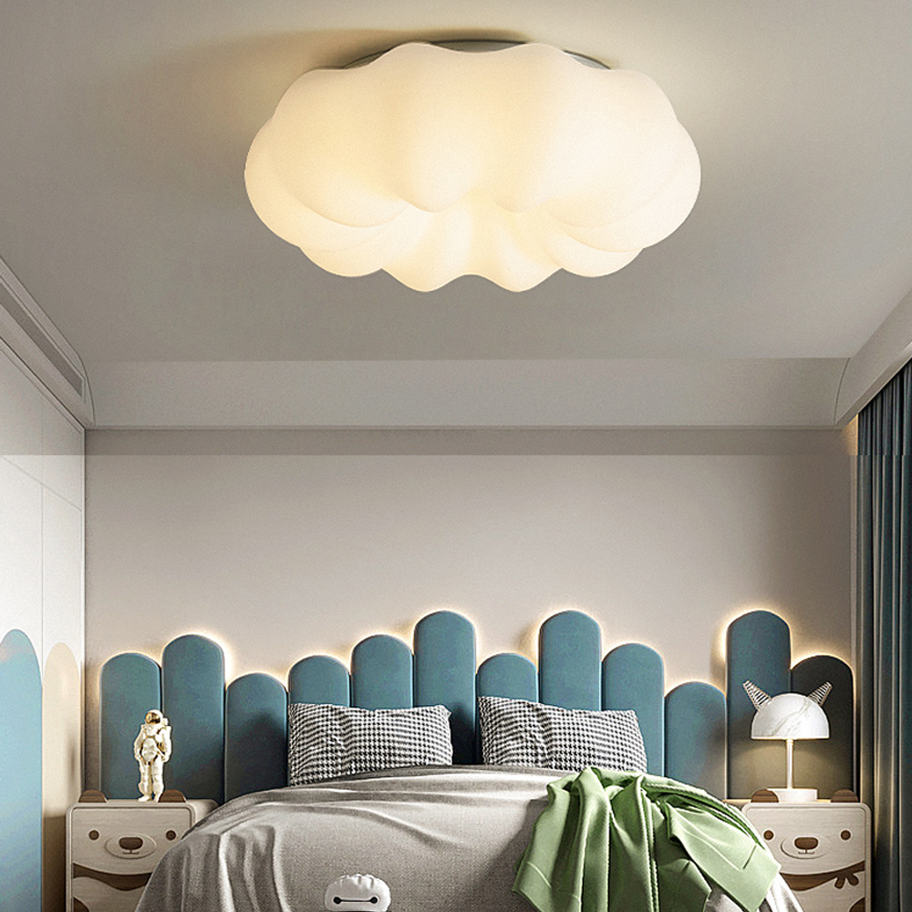Nordic Cloud Shape Nursery Eye-protecting Chandelier Kid's Bedroom Ceiling Lamp