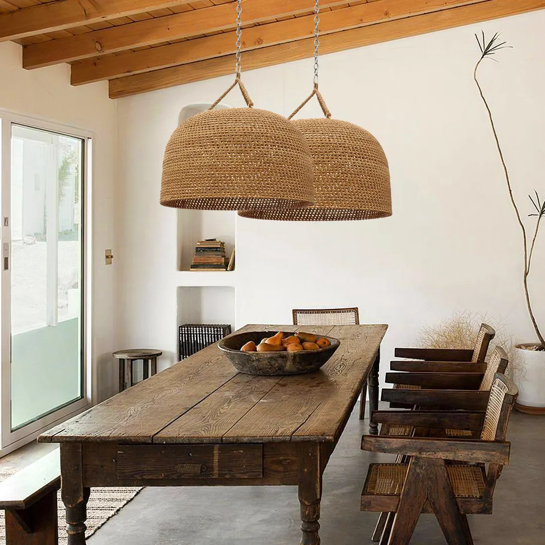 Japanese Wabi-sabi Restaurant Rope Pendant Light