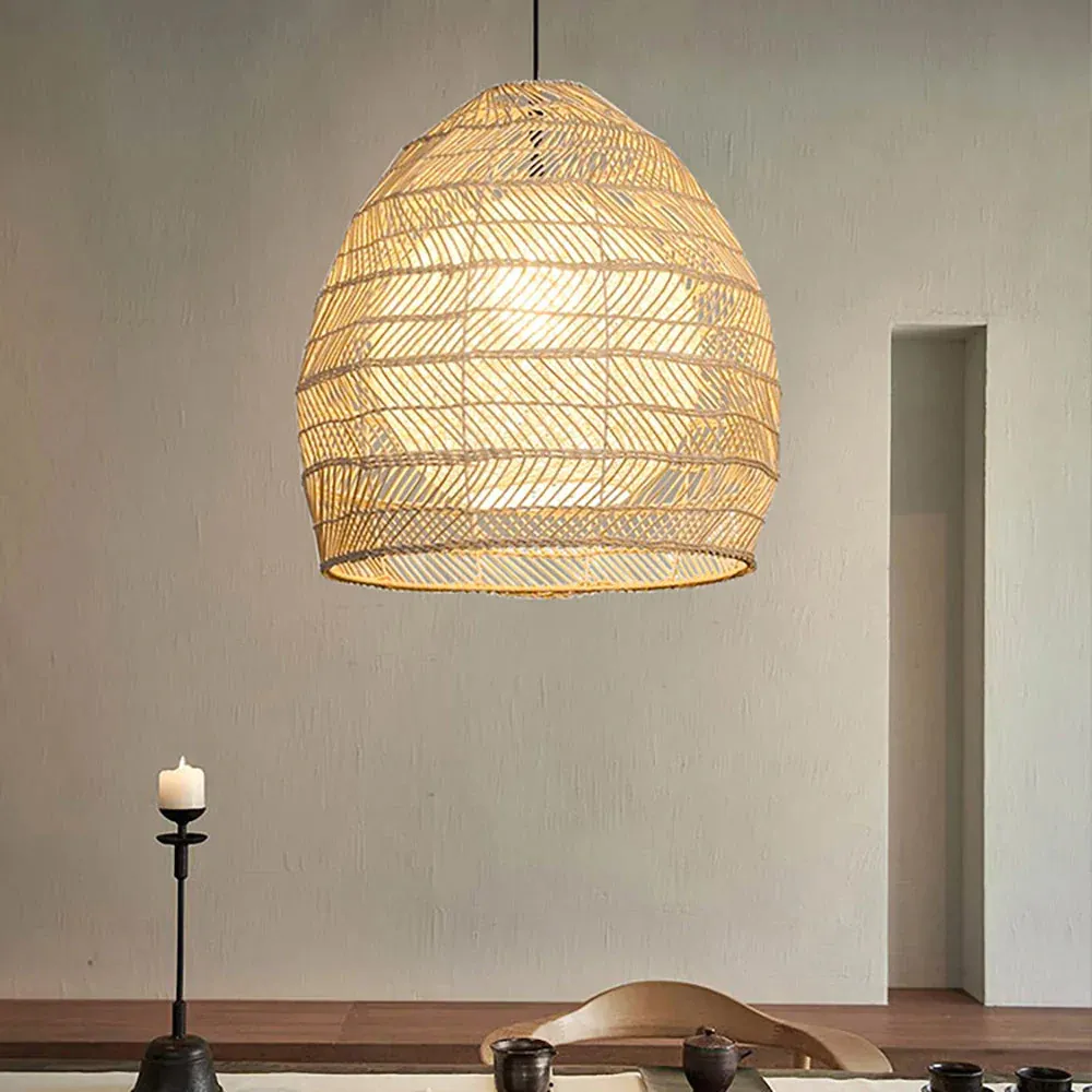 Luminaria Rattan Basket Pendant Light ampshade Simple Basket Rattan Chandelier