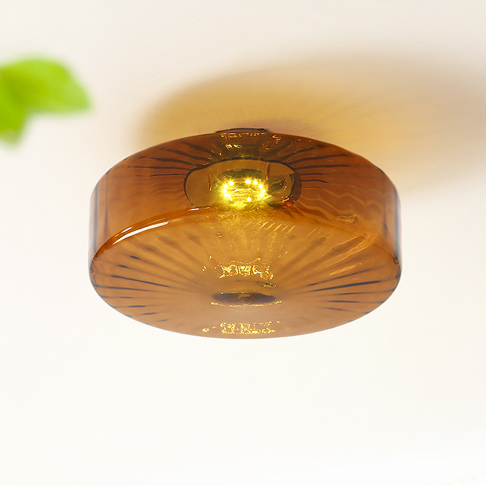 Bauhaus Glass Ceiling light French Medieval Water Ripple Aisle Lamp