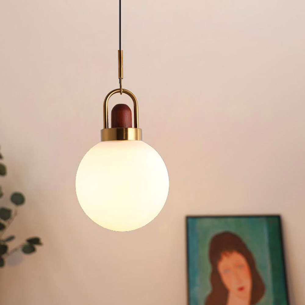 Milk White Glass Pendant Light Nordic Single Head Simple Creative Kitchen Bar Small Chandelier