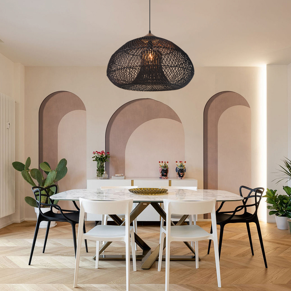 Trendy Rattan Pendant Light Wabi-sabi Style Retro Southeast Asian Chandelier