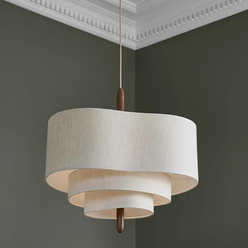 Vintage French Minimalist Fabric Chandelier Bedroom Decorative Lamp Dining Table Light