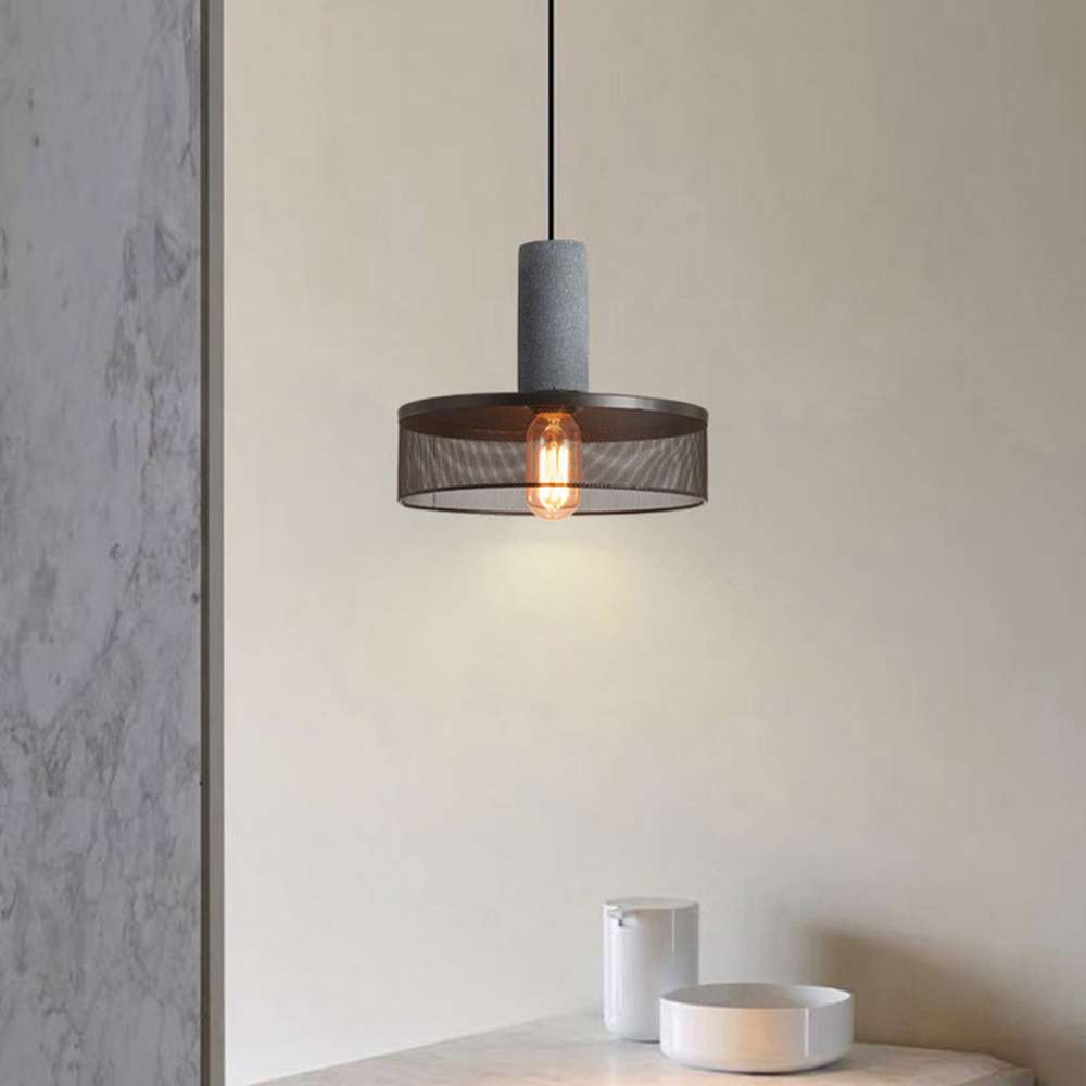 Industrial Style Pendant Lamps Nordic Restaurant Cement Hollow Metal Chandelier