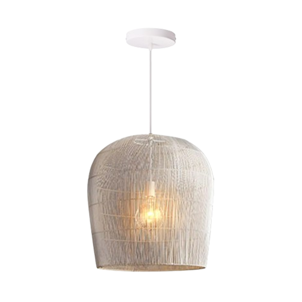  Wooden style natural rattan handmade woven chandelier