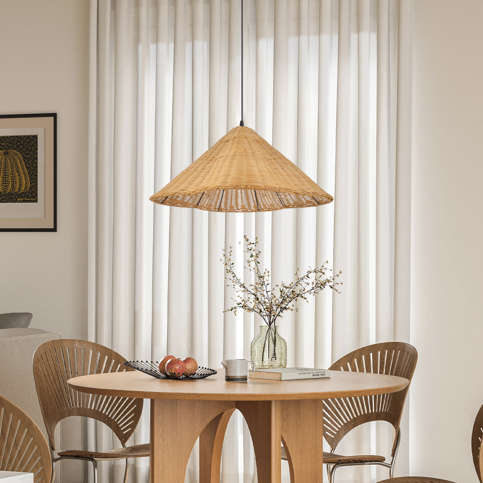 Simple Italian Silk Chandelier Nordic Living Room Bedroom Fabric Pendant Lights