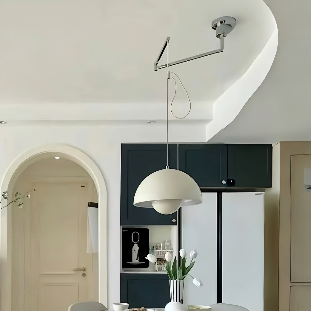 Adjustable Arm Metal Pendant Light Danish Flush Mount Flowerpot Dining Room Light