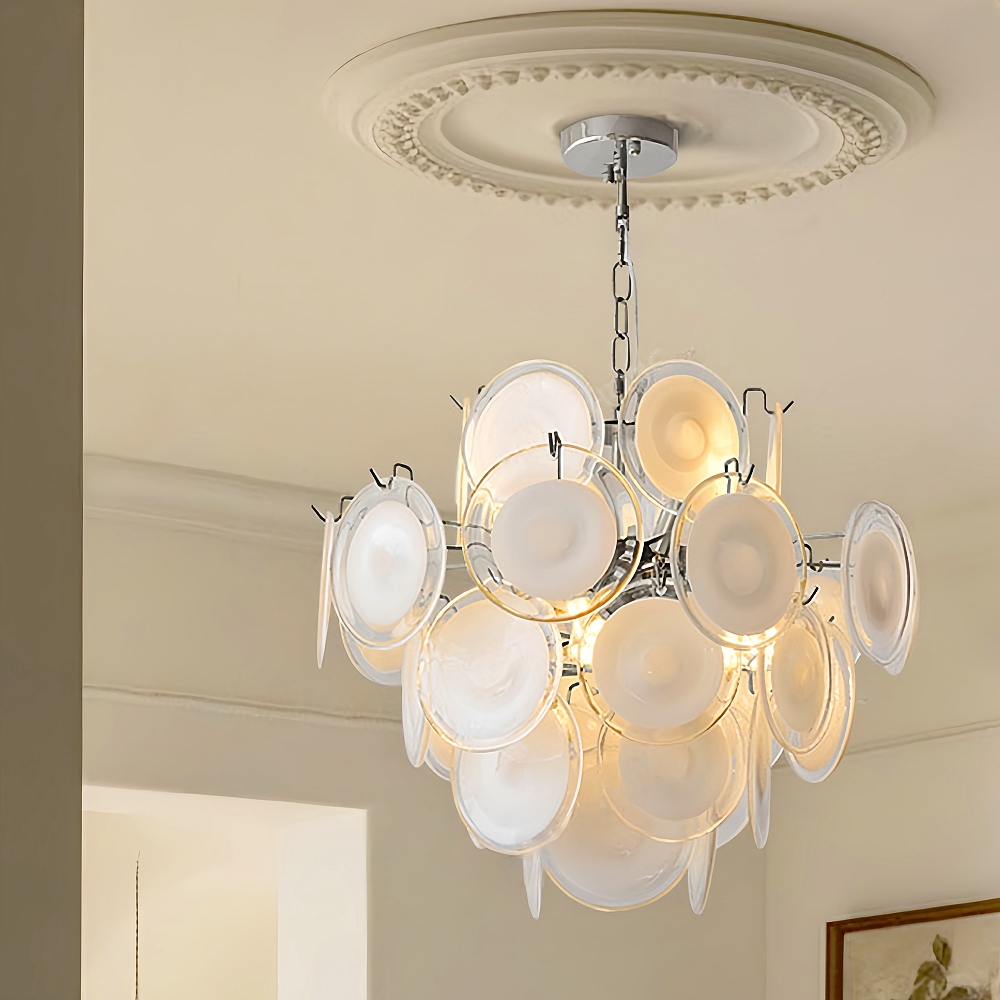 Italian Style Vintage Colored Multi-Layer Handmade Glass Pendant Light