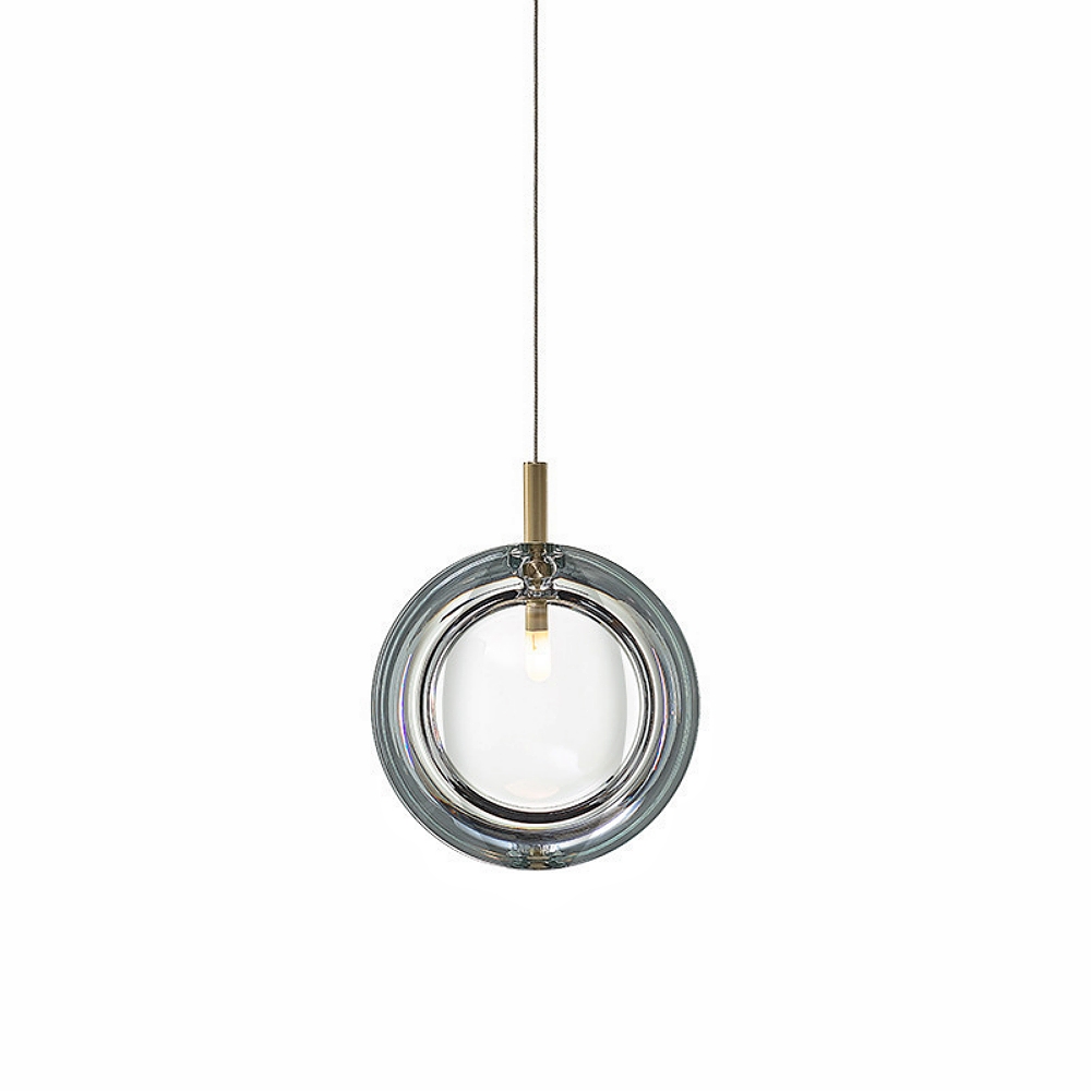 Modern Minimalist Restaurant Bar Counter Staircase Single Head Glass Chandelier