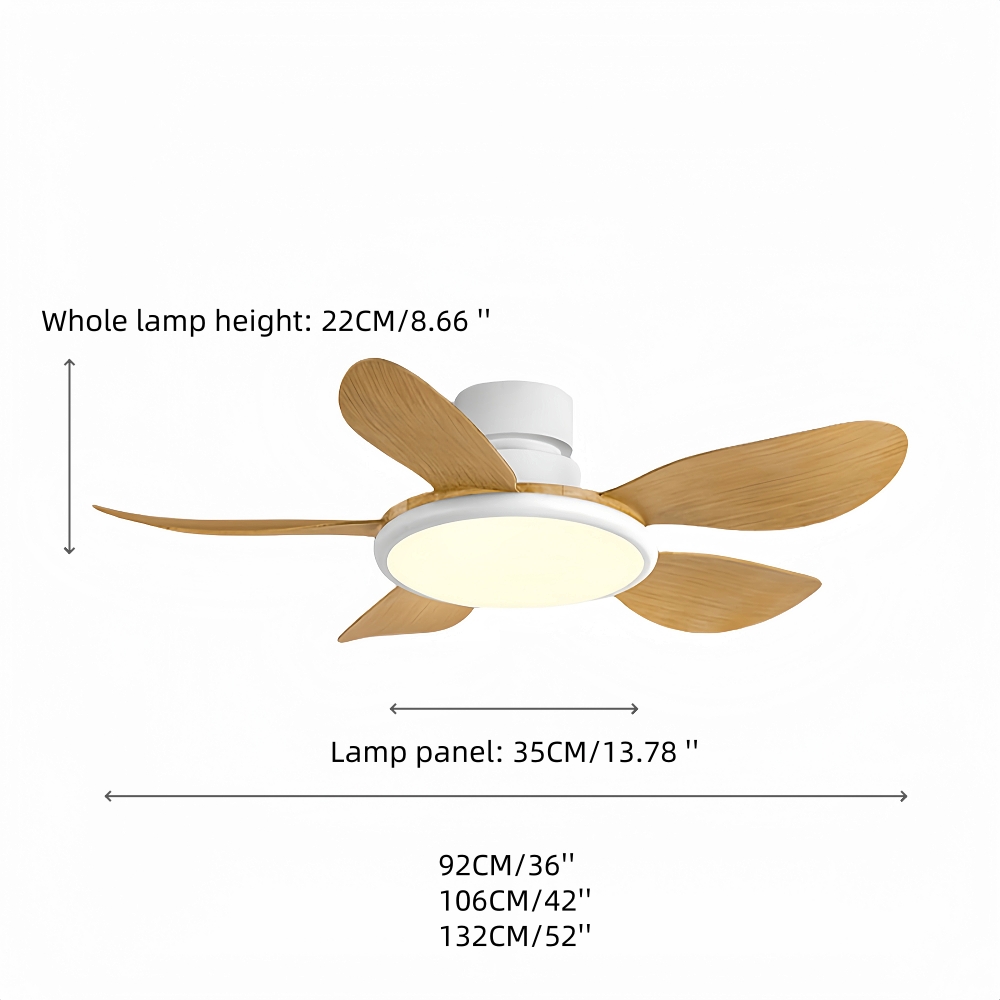 Nordic Style Household Variable Frequency Ceiling Fan Light