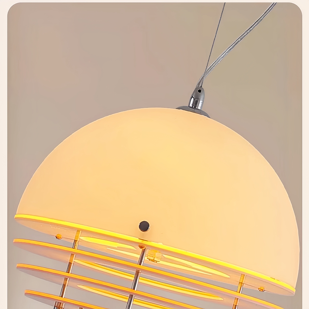 Vintage Bauhaus Sunset Orange Acrylic Pendant Bar Light Fixture