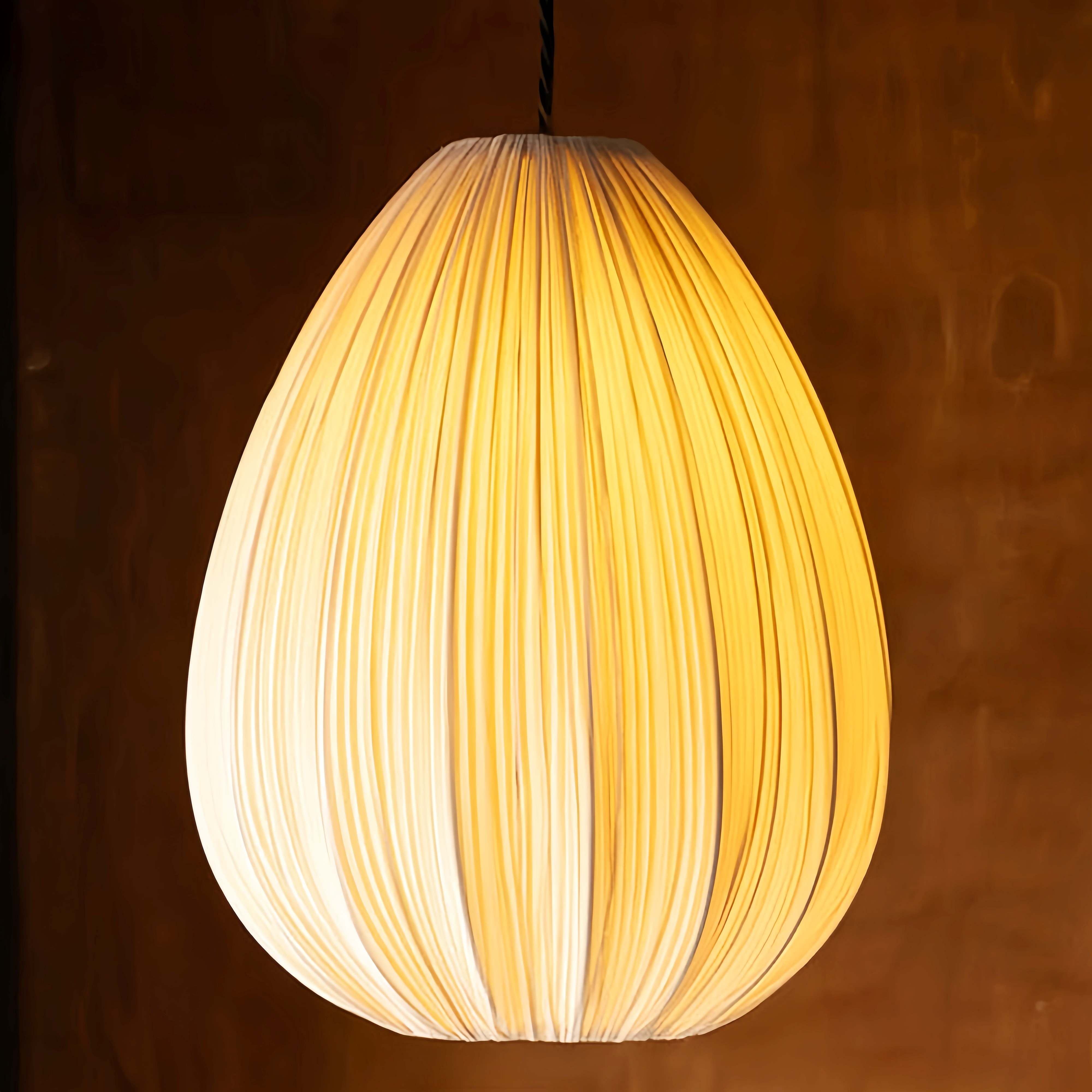 Wabi Sabi Style Retro Pleated Fabric Pendant Light
