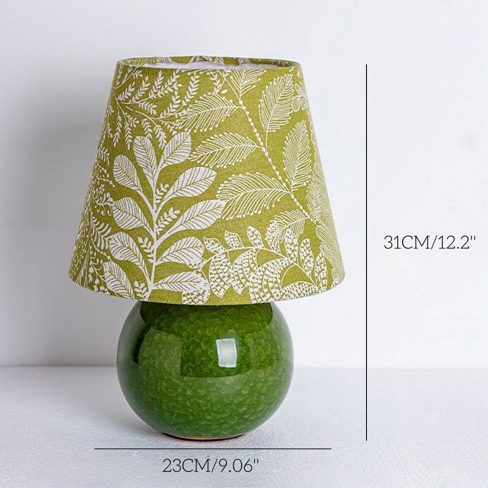 Retro Style Green Ice Chip Cracked Glaze Ceramic Desk Lamp Decoration Desktop Lamp