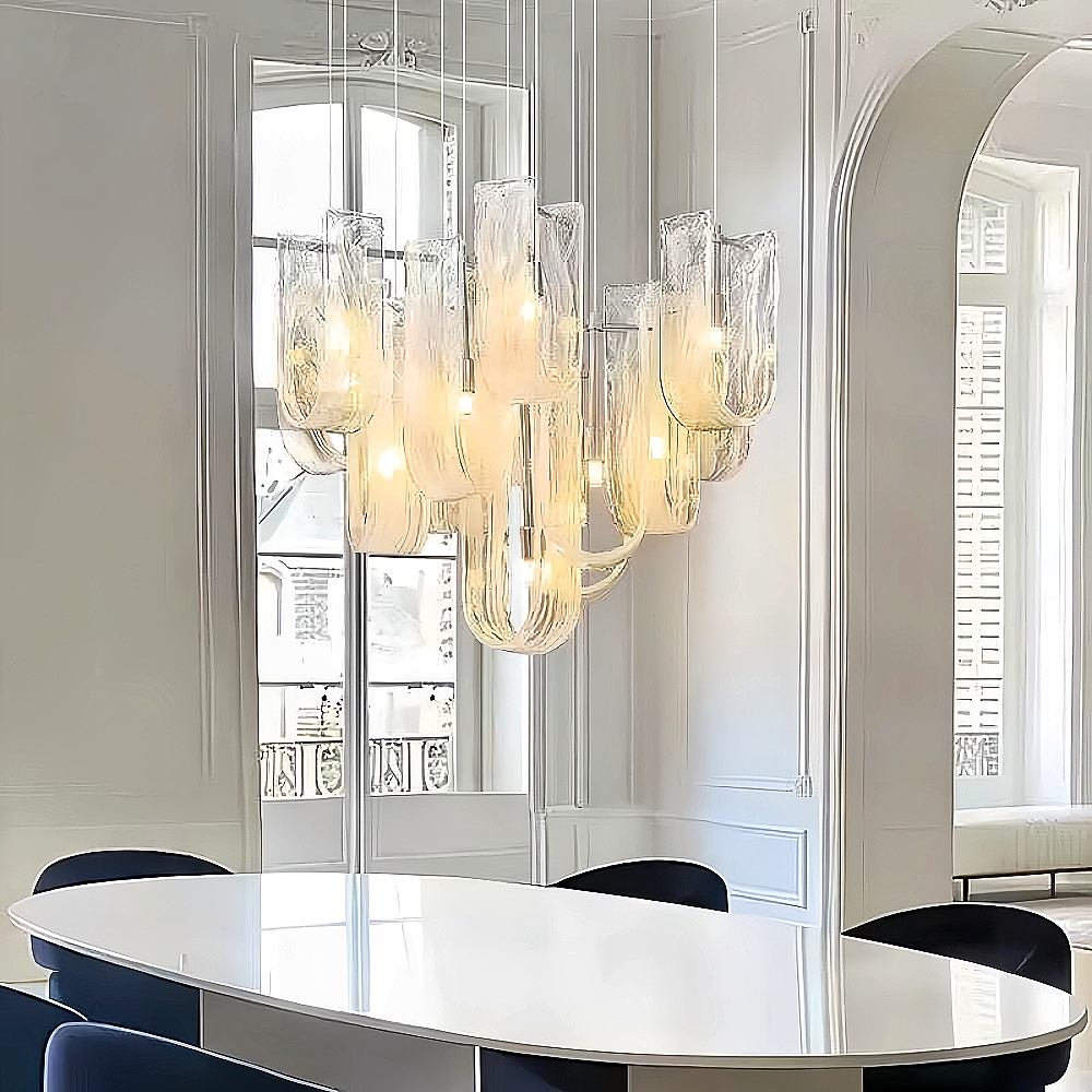 French Mist Glass Chandelier For Living Room And Bedroom