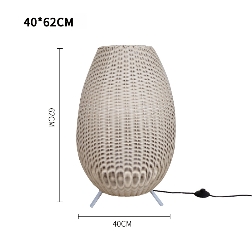 Outdoor Waterproof Rattan Floor Lamp Courtyard Lawn Lamp