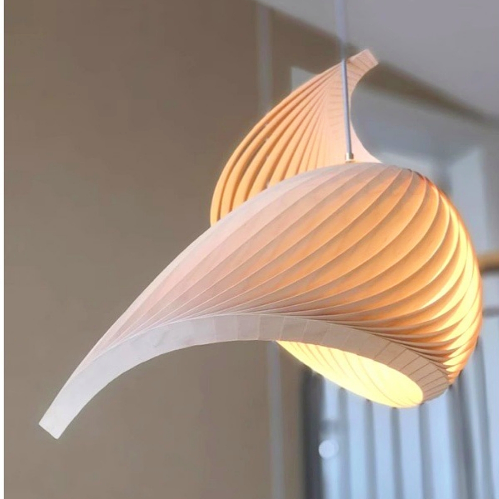 LOFT Japanese Conch Art Restaurant Wooden Pendant Light
