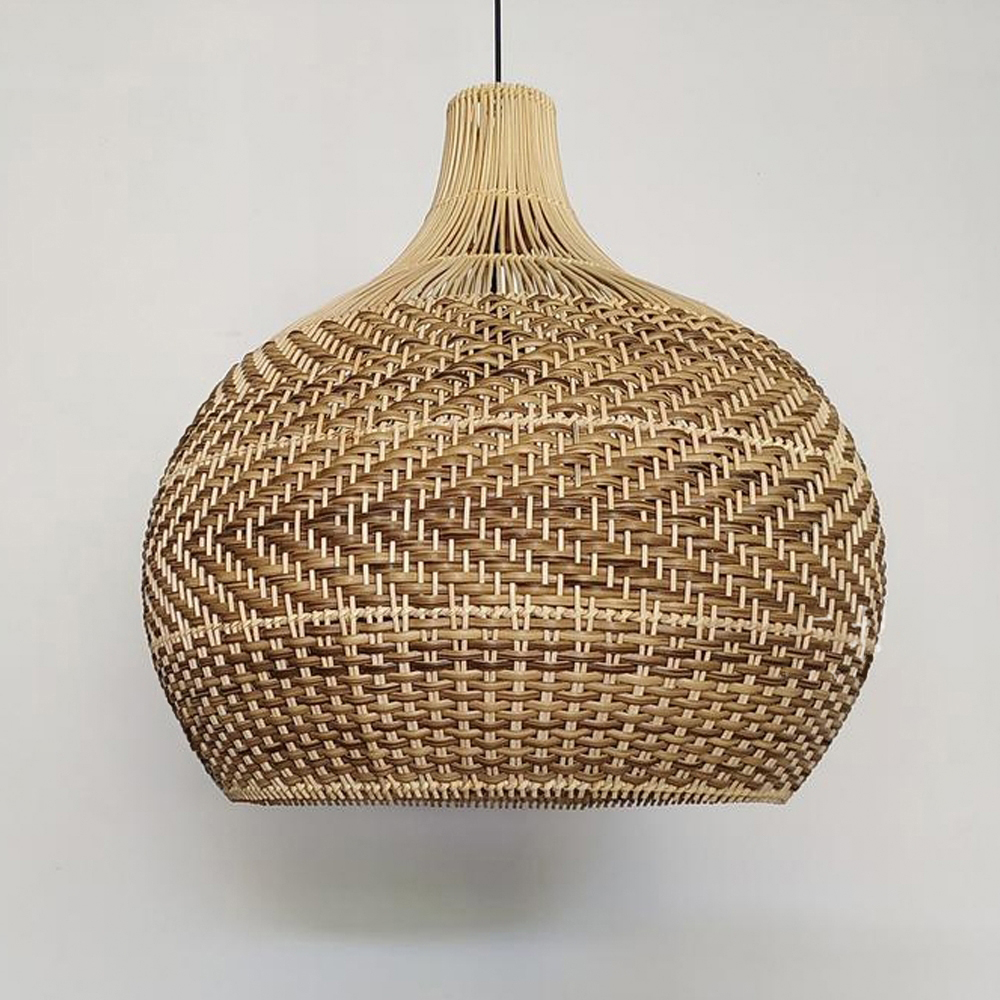 Simple Modern Woven Rattan Pendant Lamp E27 Hardwired Chandelier