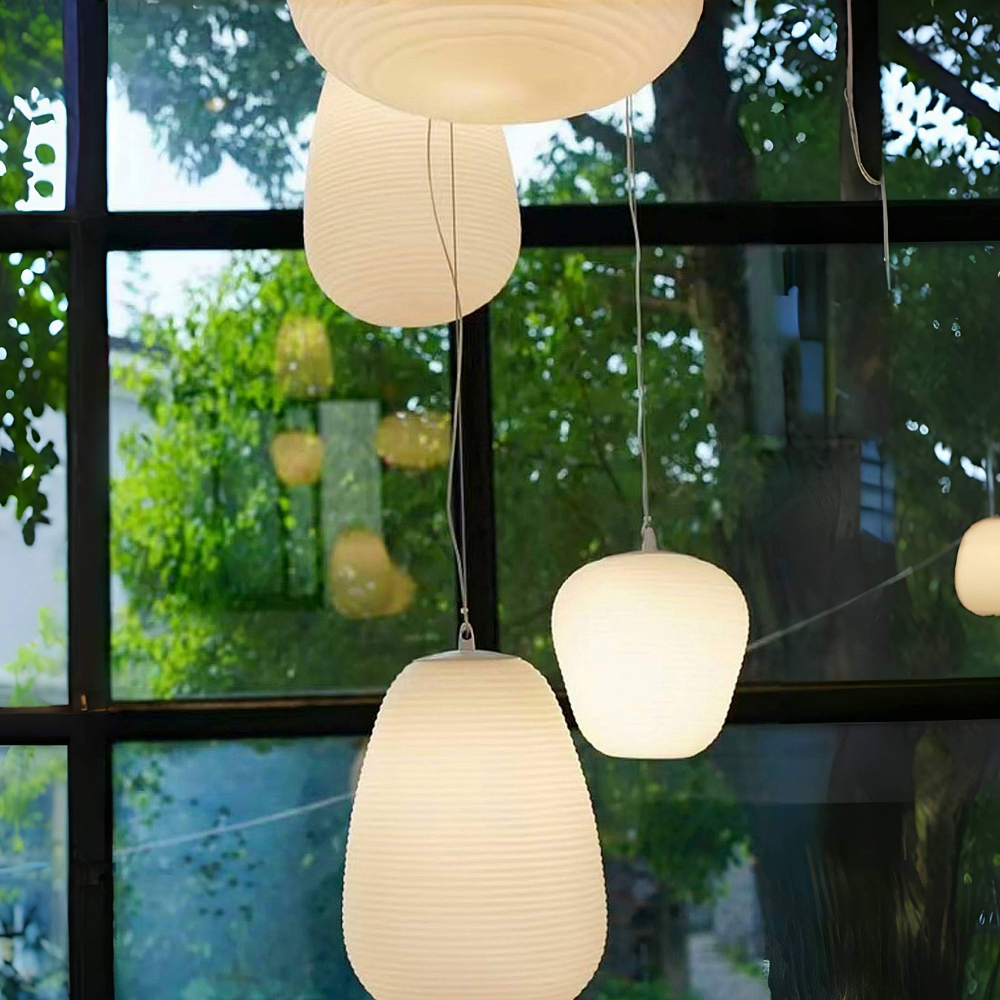 Danish Creative Cocoon Glass Chandelier Light Loft Duplex Staircase Glass Lighting Fixture