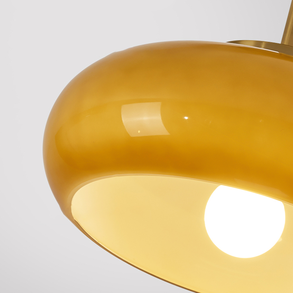 Nordic Yellow Glass Chandelier Kitchen Island Dining Room Pendant Light