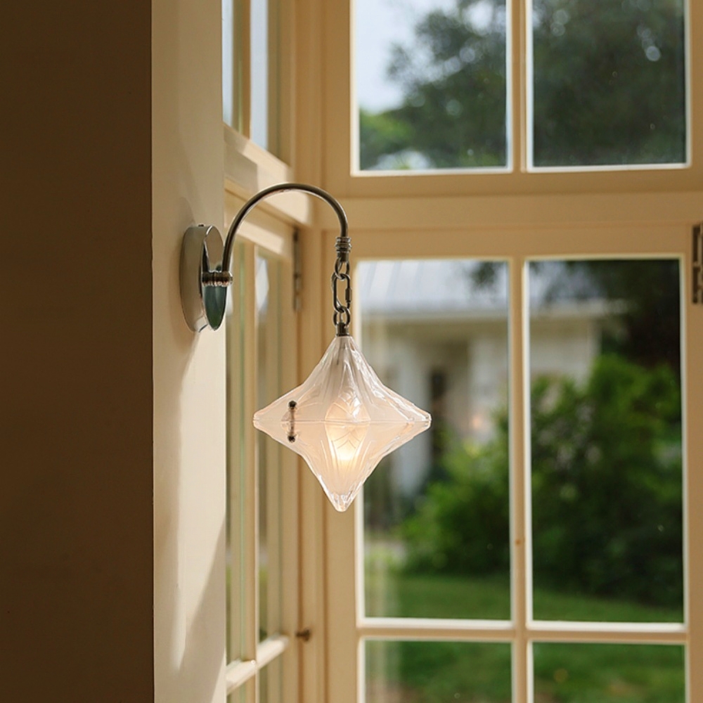 French Bauhaus Star Glass Wall Lamp Modern Minimalist Decor Lighting