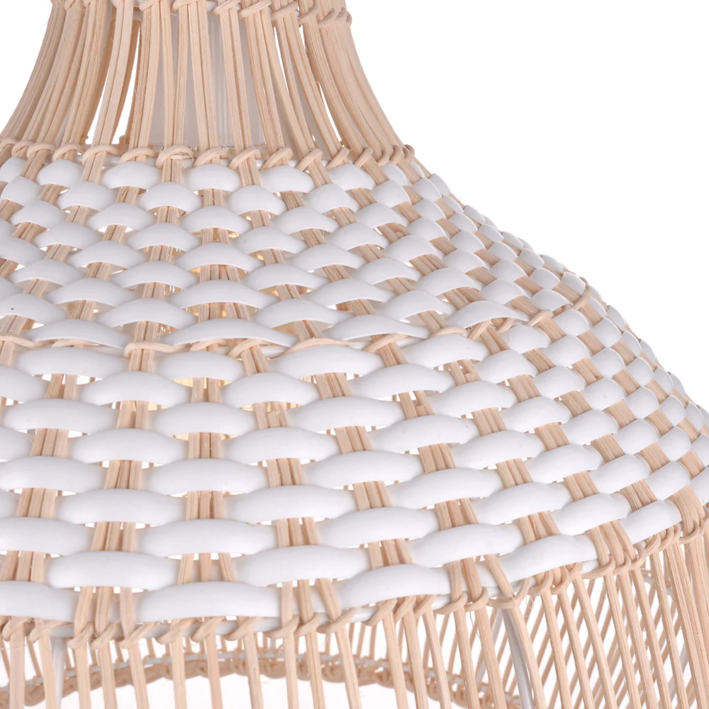 White Rattan Pendant Light Woven Rattan Lampshade